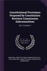 Constitutional Provisions Proposed by Constitution Revision Commission Subcommittees