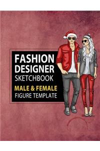Fashion Designer Sketchbook Male & Female Figure Template