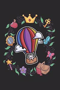 Hot Air Balloon Fairy Tale Cat Notebook