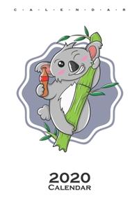 Koala bear with Cola and Eucalyptus Calendar 2020