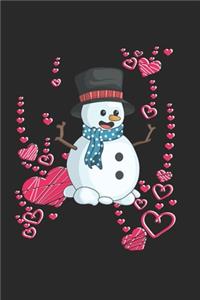 Christmas Snowman Hearts Notebook