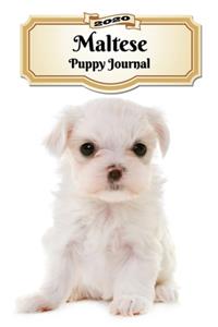 2020 Maltese Puppy Journal: Weekly Planner - 12 Months - 107 pages 6 x 9 in. - Calendar - Diary - Organizer - Vaccinations - Vet Appointments - Half Spread Wide Ruled Pages