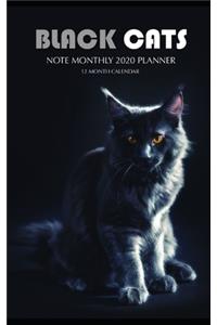 Black Cats Note Monthly 2020 Planner 12 Month Calendar