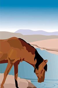 2020 Weekly Planner Horse Illustration Equine Horse Drinks Water 134 Pages