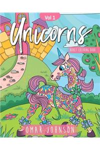Unicorns Adult Coloring Book Vol 1