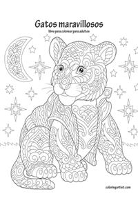 Gatos maravillosos libro para colorear para adultos