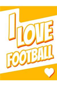 I Love Football: Large Print Discreet Internet Website Password Organizer, Birthday, Christmas, Friendship Gifts for Women and Men, Teens, Girls and Boys, 8 1/2" X 11"