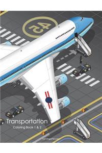 Transportation Coloring Book 1 & 2