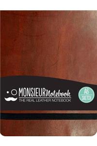 Monsieur Notebook - Real Leather Landscape A6 Brown Sketch