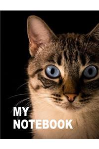 My Notebook. for Cats Pets Lover. Blank Lined Planner Journal Diary.