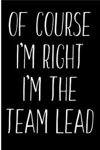 Of Course I'm Right I'm The Team Lead