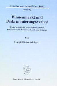 Binnenmarkt Und Diskriminierungsverbot