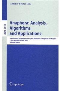 Anaphora: Analysis, Algorithms and Applications