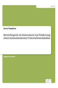Betriebssport als Instrument zur Förderung einer teamorientierten Unternehmenskultur