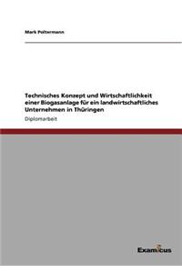 Technisches Konzept und Wirtschaftlichkeit einer Biogasanlage für ein landwirtschaftliches Unternehmen in Thüringen