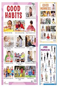 Pegasus Charts Combo- Good Habits, Good Manners & Jobs People Do | Thick Laminated Chart Sets