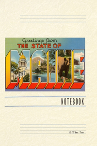 Vintage Lined Notebook Greetings from the State of Maine