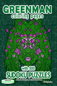 Greenman Coloring Pages with 200 Sudoku Puzzles