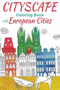 Cityscape Coloring Book With European Cities