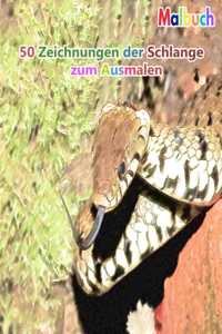 Malbuch 50 Zeichnungen der Schlange zum Ausmalen