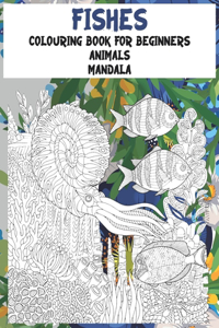 Mandala Colouring Book for Beginners - Animals - Fishes