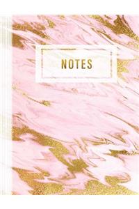 Notes: Sketch Paper Composition Notebook 8.5x11 For Drawing, Sketching, Doodling - Large Blank Journal Book For Girls Women - Blush Pink Rose Gold Marble A