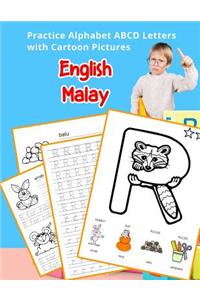English Malay Practice Alphabet ABCD letters with Cartoon Pictures