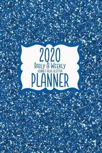 2020 Daily & Weekly Cobalt Blue Glitter Planner