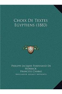 Choix de Textes Egyptiens (1883)