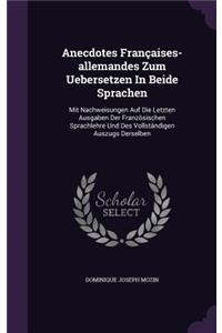 Anecdotes Françaises-allemandes Zum Uebersetzen In Beide Sprachen