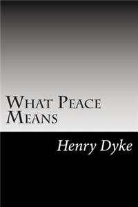 What Peace Means