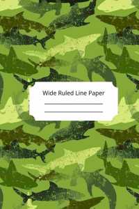 Camouflage Art Theme Wide Ruled Line Paper