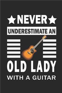 Never underestimate a lady with a guitar Notebook Gift for guitar lovers