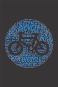 Bicycle: Notebook, Journal - Dot grid, Dotted, Dot - 120 Pages DIN A5 (6x9 inches) - Notes, Drawings, Planer, Diary, Organization - Word Cloud Present