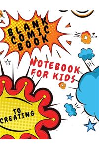 black comic book notebook for kids to creating