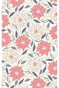 Coral And Purples Floral - Lined Notebook with Margins - 5x8