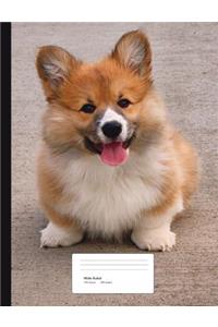 Corgi Puppy Composition Book Wide Ruled