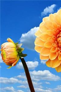 Dahlia Flower with a Cloudy Sky Background Journal