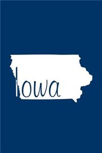 Iowa - Navy Blue Lined Notebook with Margins
