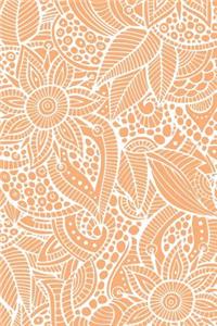 Deco Floral Notebook: Peach: Notebook 6 X 9: Notebook 250 Pages