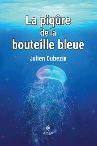 piqûre de la bouteille bleue