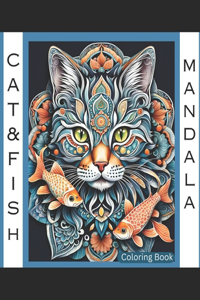 Cat & Fish Mandala Coloring Book