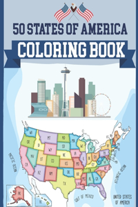 50 States USA Coloring Book