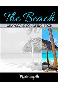 The Beach Grayscale Coloring Book