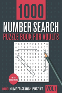 1000 Number Search Puzzle Book for Adults