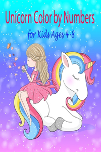 Unicorn Color by Numbers for Kids Ages 4-8
