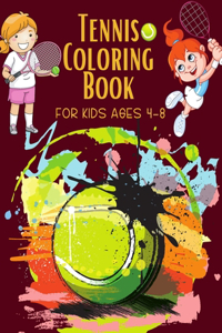 Tennis Coloring Book For Kids Ages 4-8