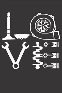 Notebook for car auto mechanic tuner and racer