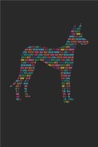 Ibizan Hound Journal - Ibizan Hound Notebook 'Word Cloud' - Gift for Ibizan Hound Lovers