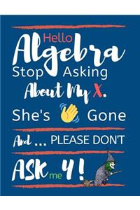Hello Algebra Stop Asking about My X. She's Gone and Please Don't Ask Me Y